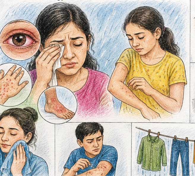 मानसून में आंखों और त्वचा के संक्रमण से कैसे बचें? 1 मानसून में आंखों और त्वचा का संक्रमण