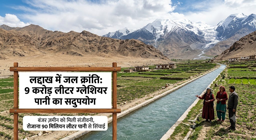 लद्दाख में ग्लेशियर पानी का संरक्षण: 9 करोड़ लीटर पानी से बदलेगी खेती 1 ladaakh-jal-kranti