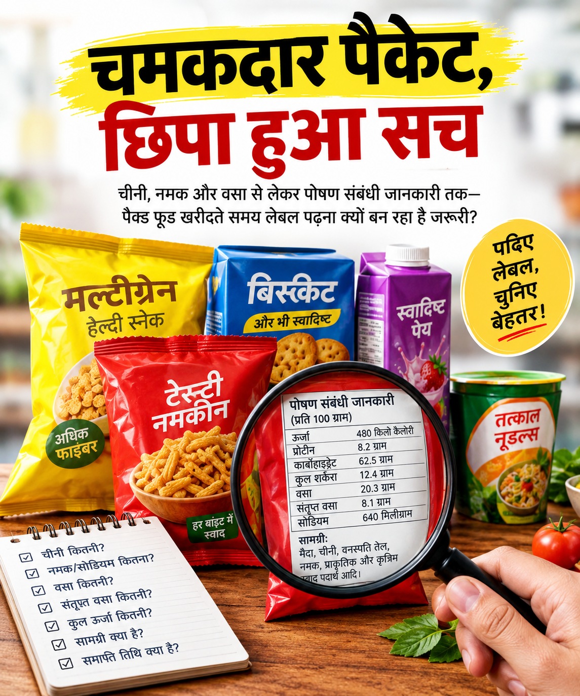 चमकदार पैकेट छिपा हुआ सच... 1 चमकदार पैकेट